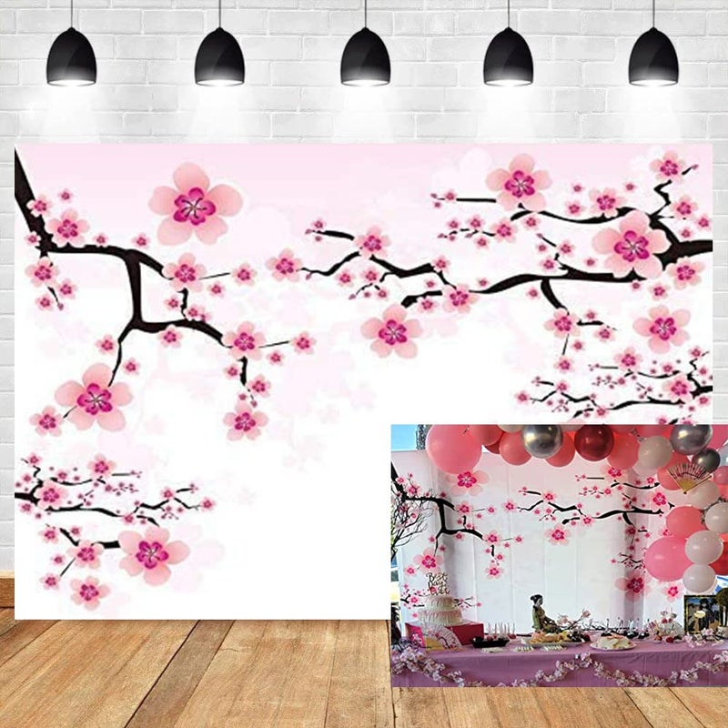 Leyiyi Romantic Cherry Blossoms Backdrop 10x6.5ft Photography Background Valentine's Day Decoration Soft Pink Love Theme Wedding Party Kids Girls Boys Adults Love Photo Booth Video Props - Image 1